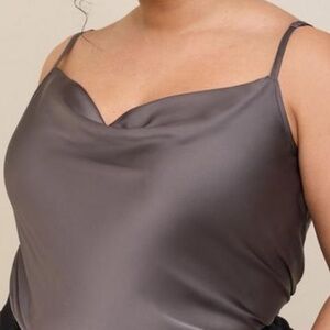 Torrid Babydoll Grey Satin Cami Size 2 2X 18-20 Plus Size  Whimsigoth Cutaway